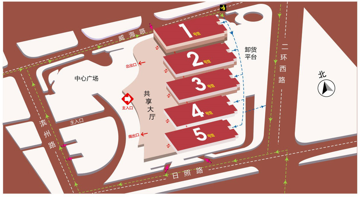 山東國(guó)際會(huì)展中心分布圖 山東國(guó)際會(huì)展中心分布圖